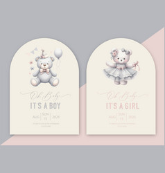 Cute Baby Shower Watercolor Arch Invitation Card