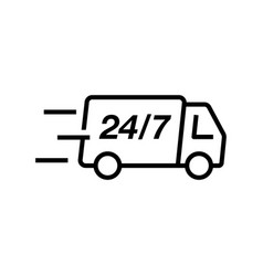 Same Day Delivery 24 Hours Truck Icon