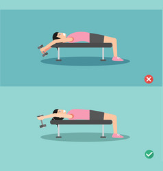 Woman Wrong And Right Bench Press Posture