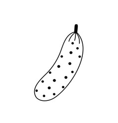 Black And White Cucumber Line Icon