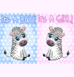 Card Its A Boy Its A Girl With A Cute Cartoon