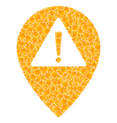 Gold Warning Map Pointer Mosaic Icon