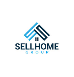 Minimalist Sell Home Group Roof House Logo Design