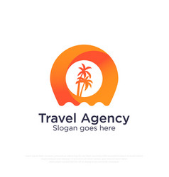 Modern Travel Agency Logo Design Gradient Color