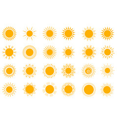 Sun Isolated Graphic Elements Set In Flat Design