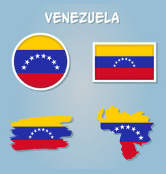 Venezuela Flag And Map On The Blue Background