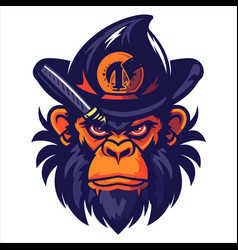 Angry Monkey Ape Mascot Character Cartoon Logo