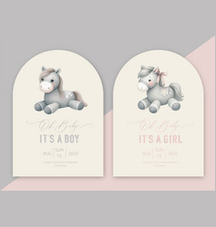 Cute Baby Shower Watercolor Arch Invitation Card