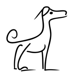 Hand Drawn Cute Dog Isolated