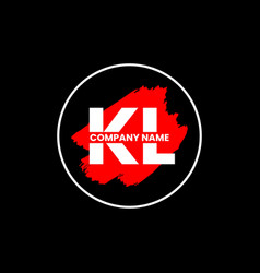 Kl Letter Simple Brush Monogram Logo Linked