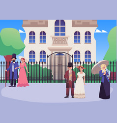 Victorian People And Building Flat