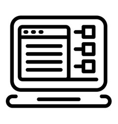 Customer Data Laptop Icon Outline Style