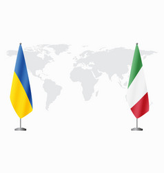 Ukraine And Italy Flags For Official Meeting