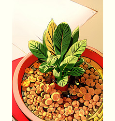 A Plant Pot With A Plant In It That Says Potting