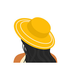 Black Woman In Yellow Hat And Long Hair