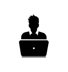 User Icon With Laptop Computer - Remote