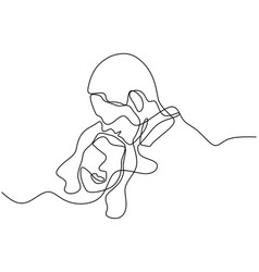 One Line Drawing Of Couple In Love Romantic Theme