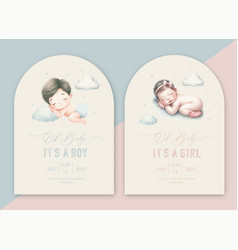 Cute Baby Shower Watercolor Arch Invitation Card