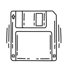 Floppy Disk Icon Doodle Hand Drawn Or Outline