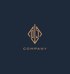 Monogram Dj Logo With Diamond Rhombus Style