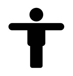 Person Icon Male Symbol With Open Hands In Flat