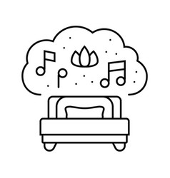 Relaxing Music Sleep Night Line Icon