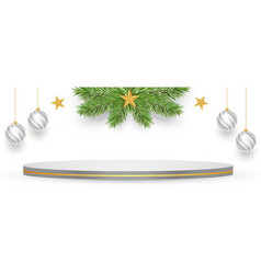 Merry Christmas Holiday Banner With 3d Podium