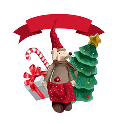 Mouse Christmas Tree Gift Candy Cane