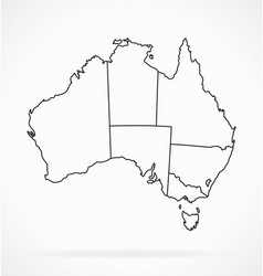 Accurate Australia Map Outline With States