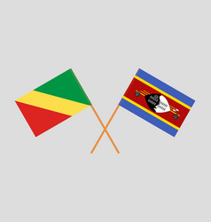 Crossed Flags Of Republic Of The Congo And