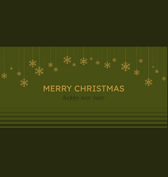 Merry Christmas Banner Green Background