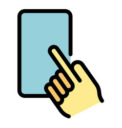 Finger Phone Icon Flat