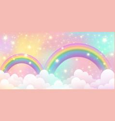 Rainbow Unicorn Background Fantasy Cloudy Pink