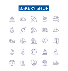 Bakery Shop Line Icons Signs Set Design