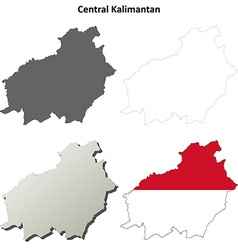 Central Kalimantan Blank Outline Map Set