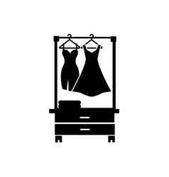 Clothing Rail With Hangers Editable Thin Stroke