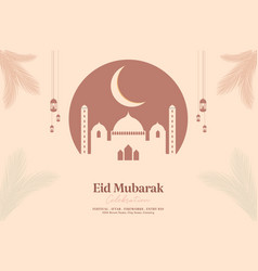 Eid Mubarak Social Media Poster Design With Mosque