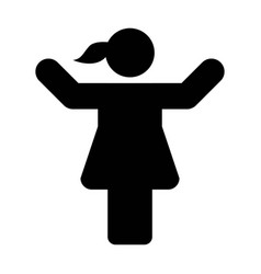 Public Speaker Icon Female Symbol With Open Hands