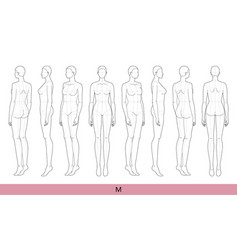 Set Of M Size Women Fashion Template 9 Nine Head