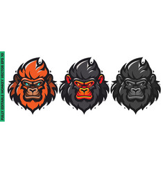 Angry Monkey Ape Mascot Character Cartoon Logo