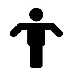 Man Icon Male Symbol With Open Hands In Flat