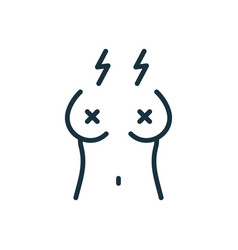 Breast Acute Pain During Menstruation Line Icon