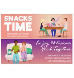 Set Of Website Banner Templates About Snacking