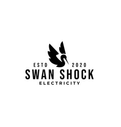 Abstract Electric Black Swan Design Logo