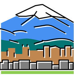 Fujiyama Mountain Color Icon