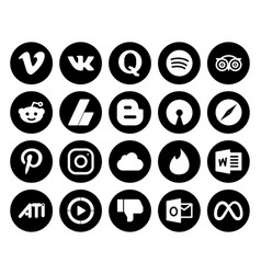 20 Social Media Icon Pack Including Icloud