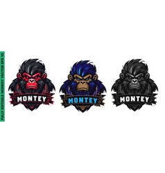 Angry Monkey Ape Mascot Character Cartoon Logo