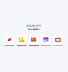 Motivation Flat 5 Icon Pack Including