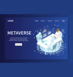 Vr Metaverse Isometric Web Site Banner