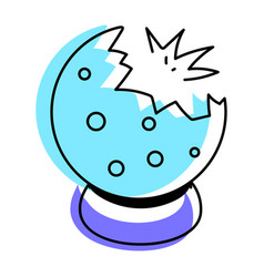 Broken Ball Hand Drawn Icon